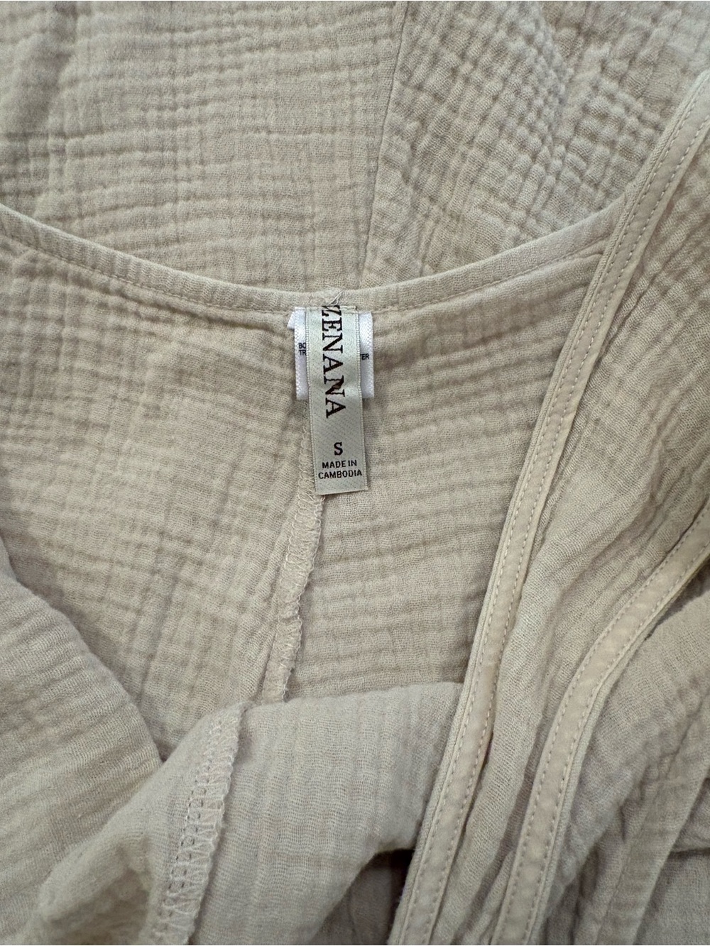 NWOT Zenana Outfitters Cream Wide-Leg Cotton Blend Jumpsuit - Picture 7 of 11